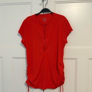 Carve Design Short-Sleeve Zip sun shirt - Red